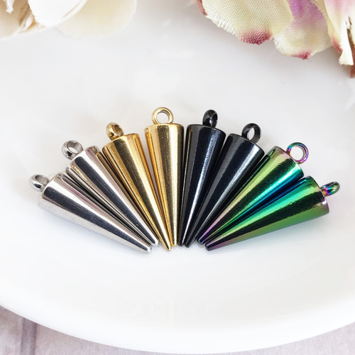 2個 ステンレス スパイク コーン 棘 トゲ スタッズ とんがり パンク