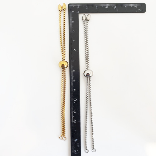 1本 304ステンレス スライダーブレスレット チェーンブレスレット