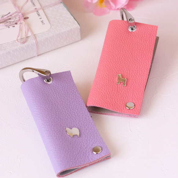 12犬種＋αから選べる！(レザーカラー16色)スマートキー対応コンパクトキーケース 2枚目の画像