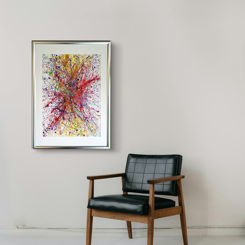 私たちの存在X 2枚セット/ 抽象画 77×56㎝ B2 額縁セット 原画のみ 私たちの存在X / 抽象画 77×56㎝ B2 額縁セット 原画1点のみ