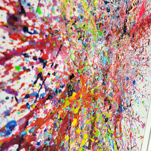 100％品質 私たちの強烈なX / 抽象画 77×56㎝ B2 額縁セット 原画1点のみ 絵画+タペストリー