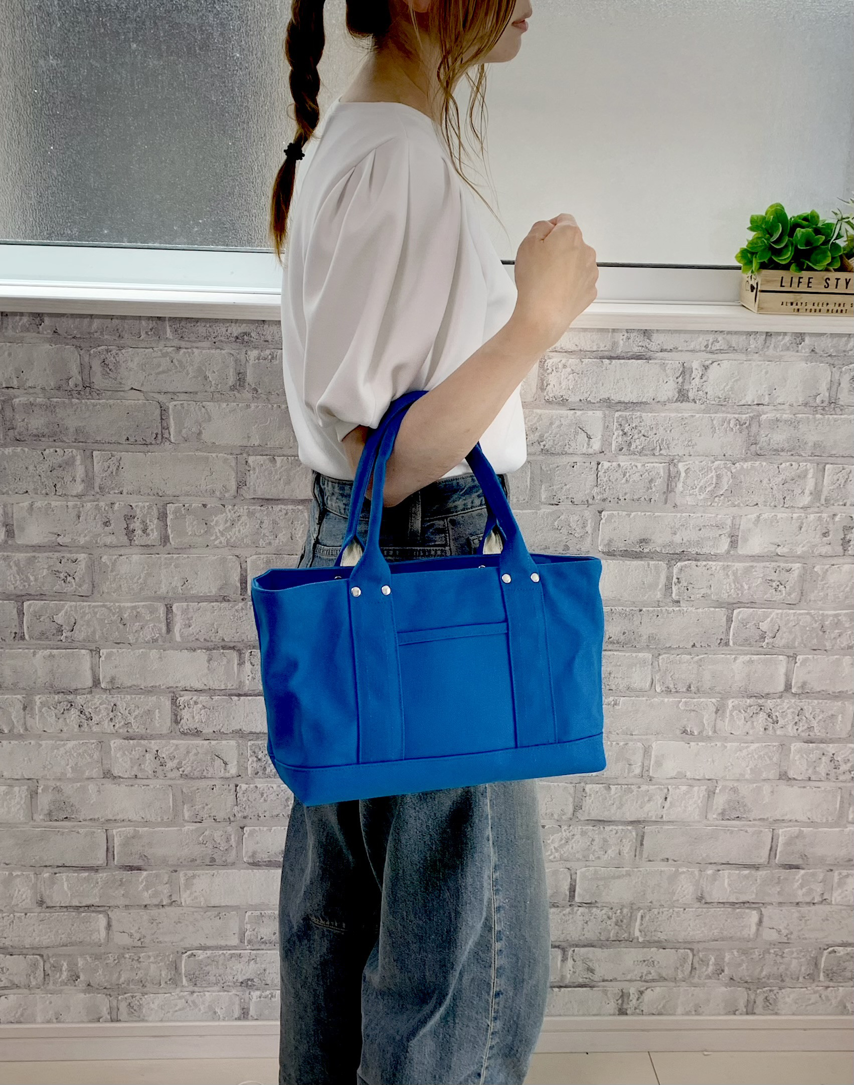 横長仕切り帆布トートバッグ