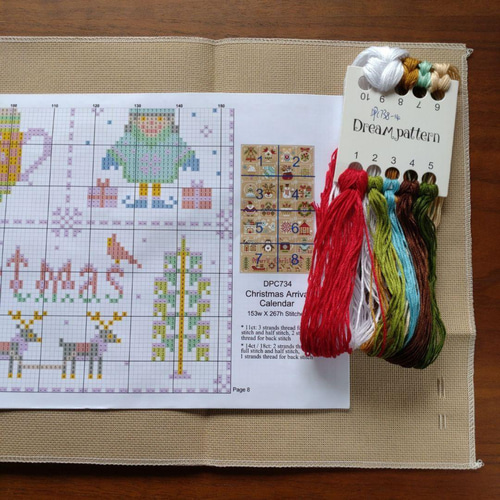 送料無料】☆アドベントカレンダー 18ct☆クロスステッチ刺繍キット
