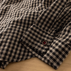 樹 *ゆったりチェックのシャツ . 綿100%長袖シャツ . カジュアルな上着 7枚目の画像