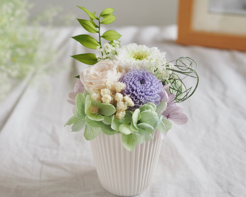仏花　ふくちゃん　贈答用 楽天市場】プリザーブドフラワー 仏花【一対】 永咲花 PSYH