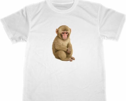 ドライ Tシャツ 日本猿 子猿 ニホンザル 子供 赤ちゃん 干支 申