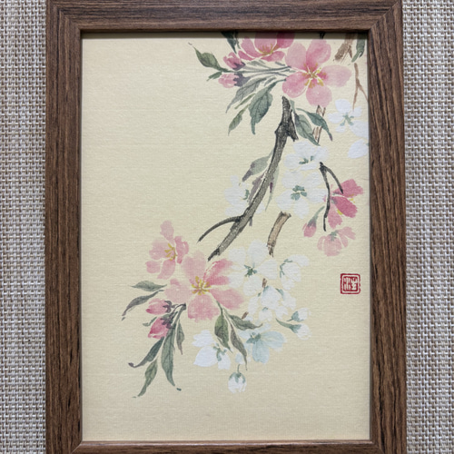 油絵　原画　桜　ジーン　ヘンリー 油絵 油彩 油彩画 絵 絵画 【廃線路の桜】 | HIROSHI1990