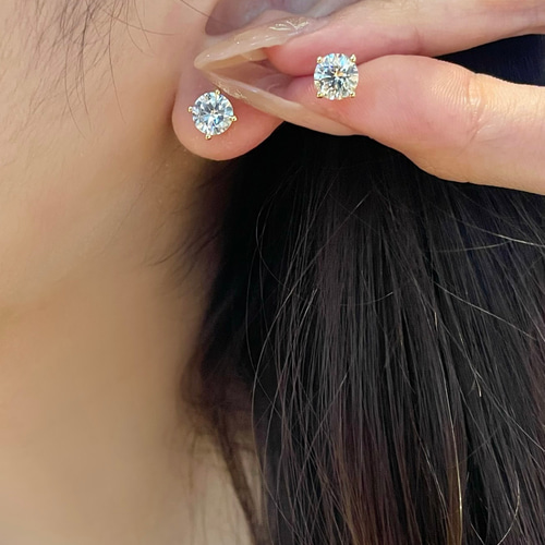 ラボグロウンダイヤモンドピアスk18 0605 ピアス（スタッド・一粒