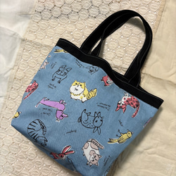 ハンドメイド A4サイズのトートバッグ ぺたんこトート