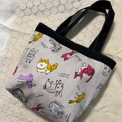 ハンドメイド 便利なお散歩トートバック ハイビスカスの花