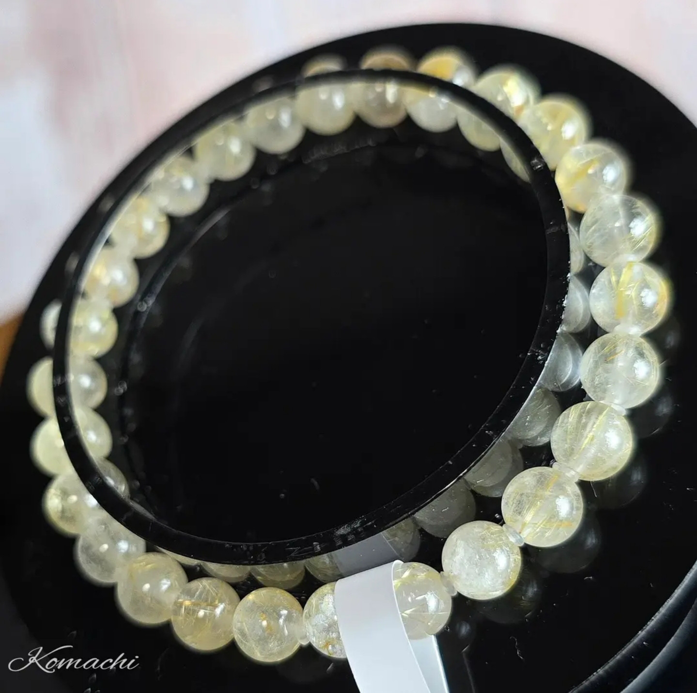 ルチルザギマウンテンクォーツパキスタン・ザギ鉱山産 6㎜ 内径約16㎝(調整可)