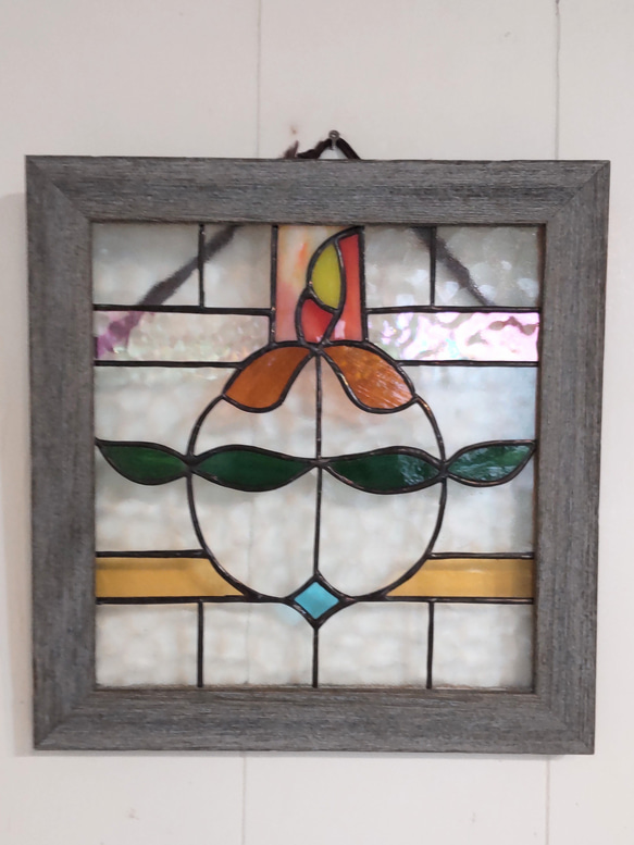 アンティーク風 ステンドグラスフック付きパネル 英国アンティーク風ステンドグラス壁掛けパネル 2 タペストリー