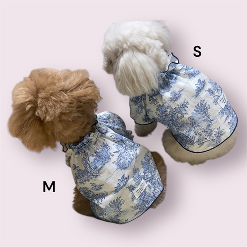 犬服ハンドメイドペット用品♡花柄が可愛い~ブラウス♡S 犬服ハンドメイドペット用品♡花柄が可愛い~ブラウス♡S