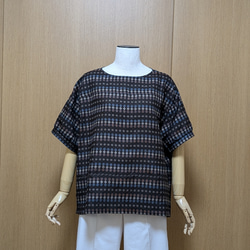 SOLD 着物リメイク ブラウス 大島紬 FREE SIZE ブラウス さら