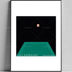 ルイス・バラガン Luis Barragan  アートポスター  A2版 ルイス・バラガン ビンテージ ミッドセンチュリー キャンバス