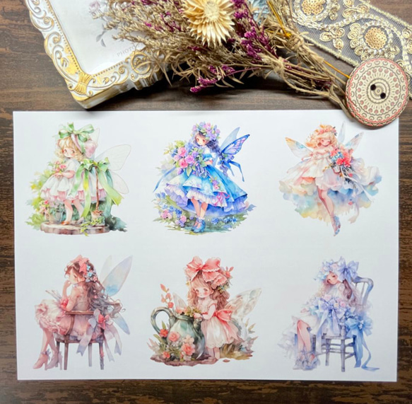 【DP57】コラージュシート フローラル フェアリー デザインペーパー 4枚目の画像
