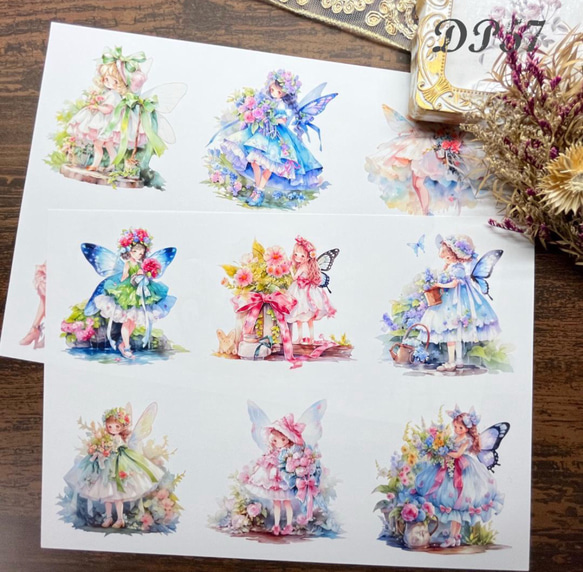 【DP57】コラージュシート フローラル フェアリー デザインペーパー 1枚目の画像