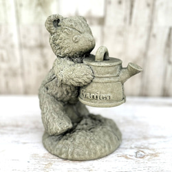 クマ　テディベア　彫像　オブジェ　置物　インテリア　工芸品　美術品　A1288 ベア くま アイボリー クマ 熊 オブジェ 置物 ガーデニング