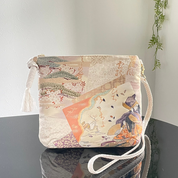 帯リメイクバッグ 源氏物語 ショルダーバッグ 和装バッグ 帯バッグ