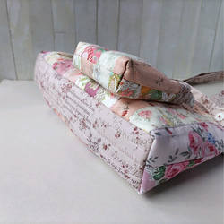 薔薇のトートバッグ(A4サイズ)★ピンク･パープル系パッチワークバッグ★ミニポーチ付【Creema限定】 13枚目の画像