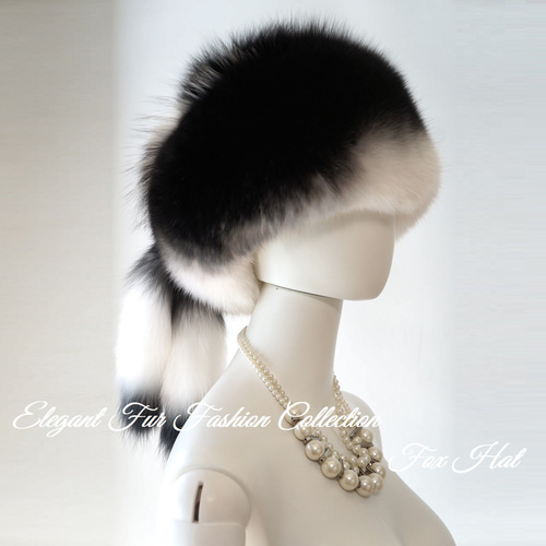 冬の街を彩る☆パリジェンヌのような優雅な帽子 フォックスファー毛皮