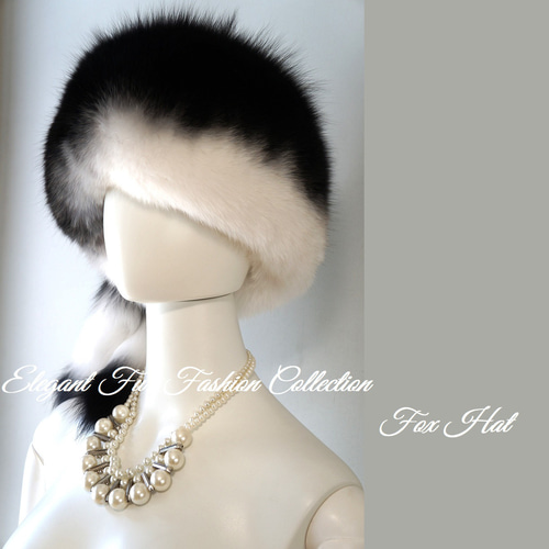 冬の街を彩る☆パリジェンヌのような優雅な帽子 フォックスファー毛皮