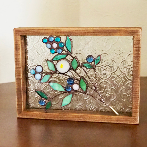 【ヴィンテージ】✴︎ステンドグラス✴︎レトロ✴︎インテリアに映える1枚✴︎ レトロなステンドグラスの夏パネル その他インテリア雑貨 Unit Glass