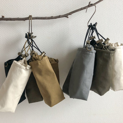 スリム・洗える保冷保温ペットボトルカバー（コットン）/シンプル 2枚目の画像