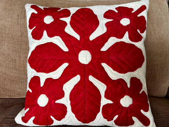 ハワイアンキルトのクッションカバー クッション・クッションカバー