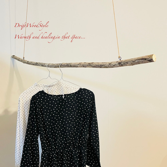 流木インテリア シンプルで真っすぐな大型流木のハンガーラック 北欧 衣装掛 ハンギング 吊り下げ ハンガーポール N69 5枚目の画像