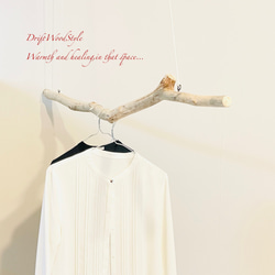 流木インテリア シンプルで真っすぐな大型流木のハンガーラック 北欧 衣装掛 ハンギング 吊り下げ ハンガーポール N70 3枚目の画像