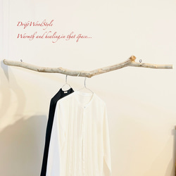 流木インテリア シンプルで真っすぐな大型流木のハンガーラック 北欧 衣装掛 ハンギング 吊り下げ ハンガーポール N70 2枚目の画像