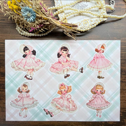 【DP62】デザインペーパー ピンクガール コラージュシート 3枚目の画像