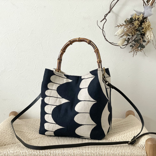 ⚮̈ミナペルホネン sea lace バンブーバッグ ワンハンドルバッグ