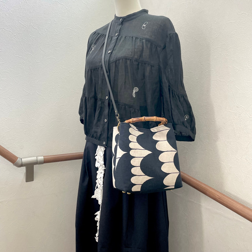 ⚮̈ミナペルホネン sea lace バンブーバッグ ワンハンドルバッグ