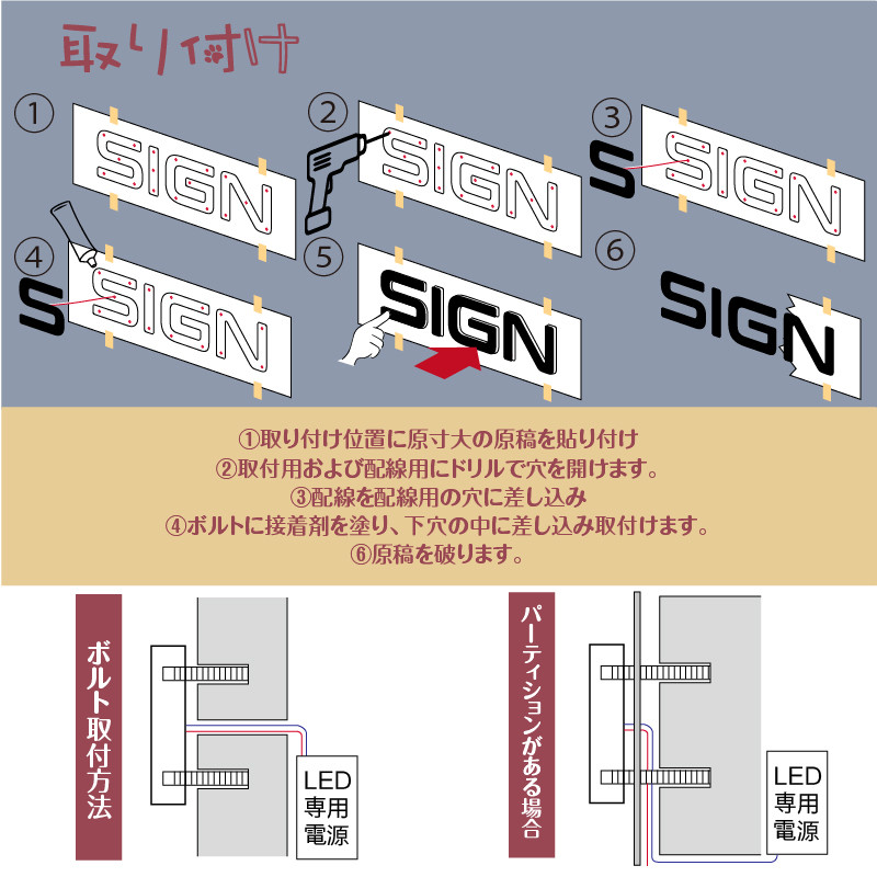 インフィニティミラー オーダー発光看板サイン LEDチャンネル文字018