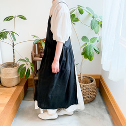 ギャルソンエプロン【黒】ロング（80cm丈）カフェスタイルの腰巻き