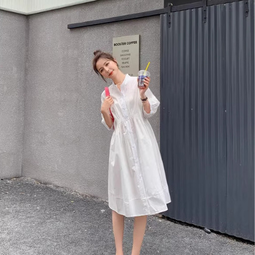 女子カジュアルゆったり遮肉スカート 【2025年夏高級感白シャツ