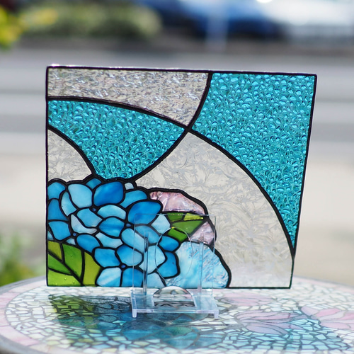 ステンドグラス薔薇足元ランプ ステンドグラス フットライト お休みランプ・赤い薔薇（4面体