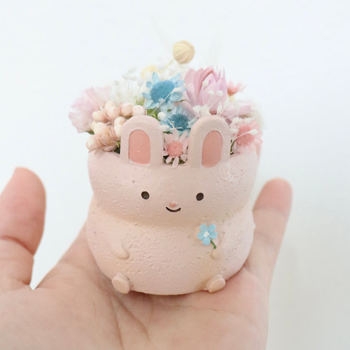 アニマルフラワー 動物アレンジ ねこ うさぎ ハリネズミ ドライ