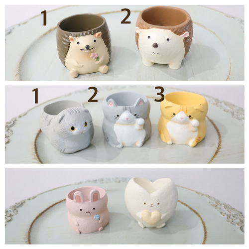 アニマルフラワー 動物アレンジ ねこ うさぎ ハリネズミ ドライ