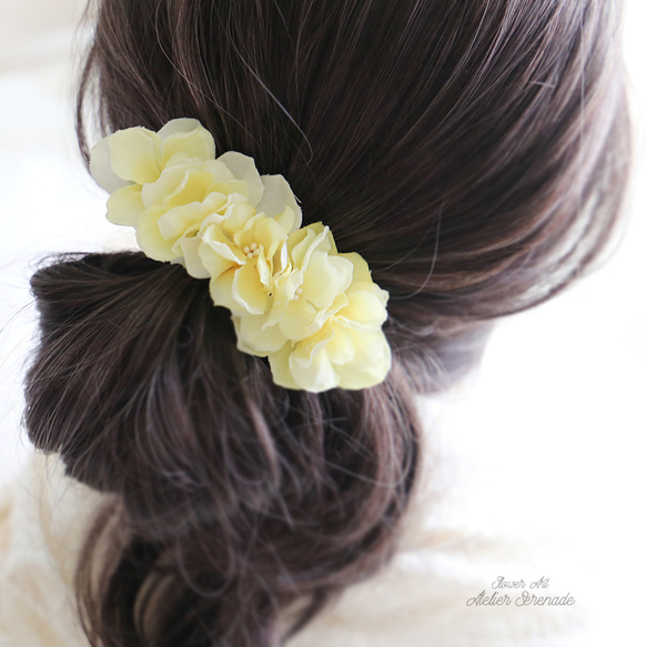 Floral barrette -yellow 第2張的照片