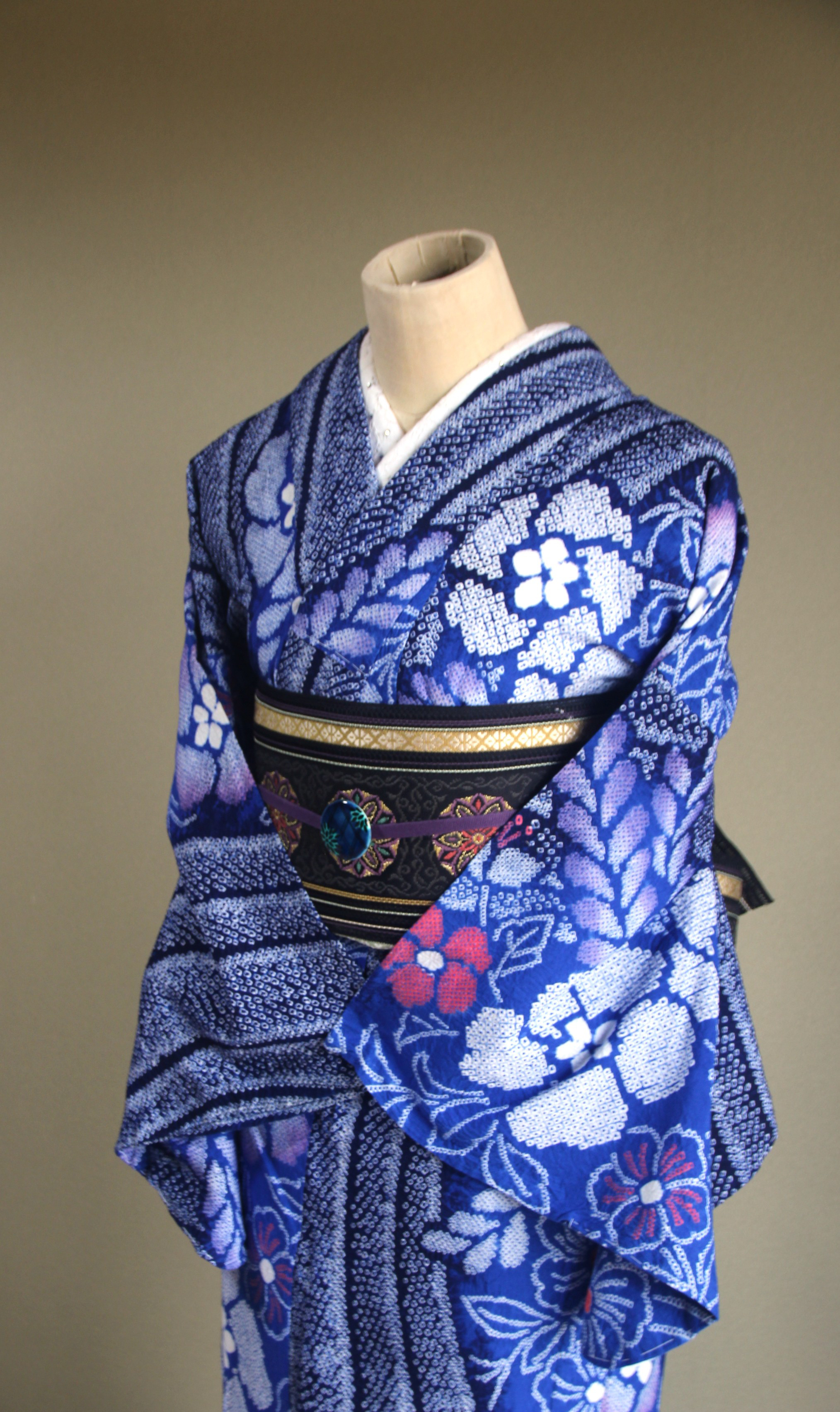 浴衣 有松鳴海絞り 斜め縞 縦縞 檜垣 菱 鹿の子 着物 064w d