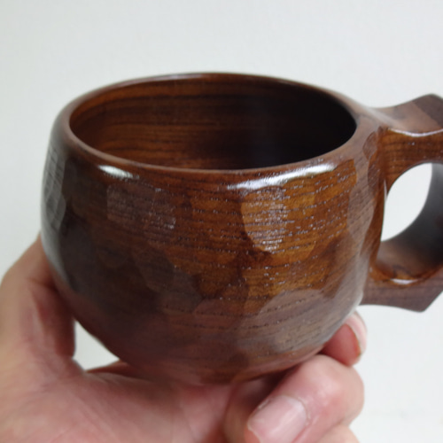神代ケヤキの一木彫りコーヒーカップ マグカップ 良岳 通販 19366922