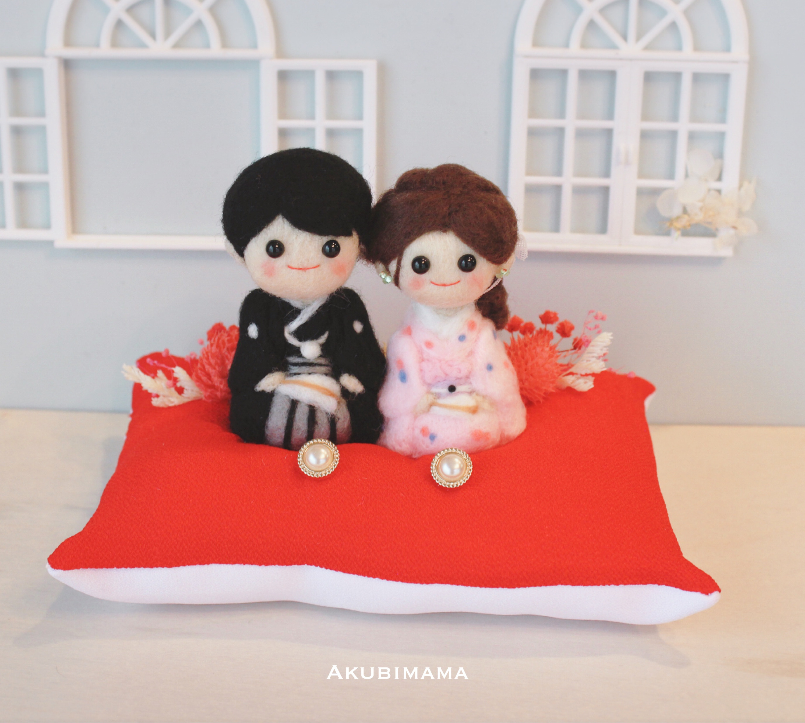 オーダー☆リングピロー　写真から製作　着物　和装　和　婚約指輪　結婚指輪　指輪　結婚式　ウェディング　ギフト