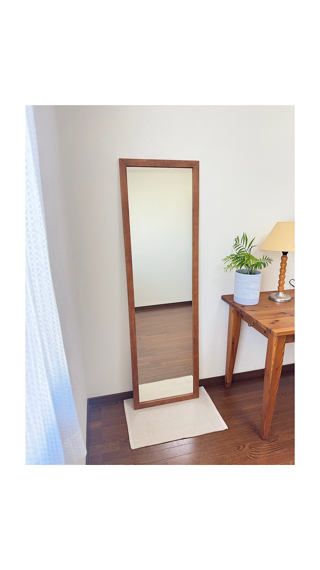 new【日本製】ジャンボミラー　アンティーク調　全身鏡　姿見　立て掛けミラー　フレーム40mm