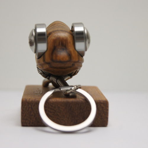 カメレオン ゼブラウッド②（木材）ピューター（金属）キーホルダーや