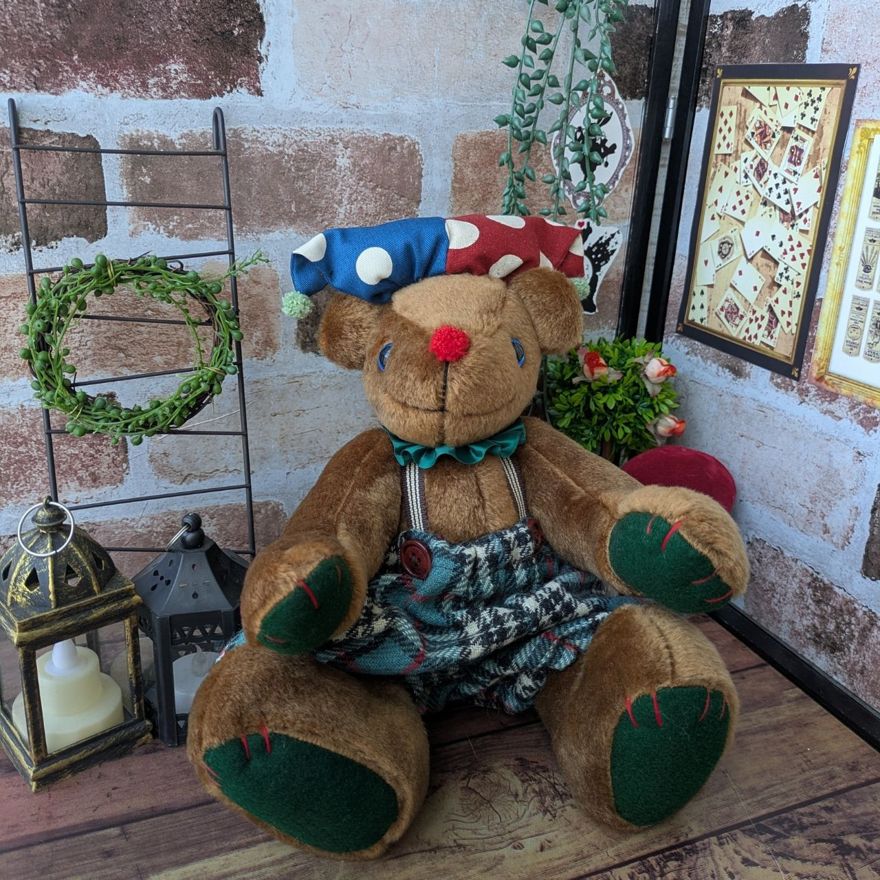 ピエロテディベア（３５ｃｍ）【moko* hand made bear】