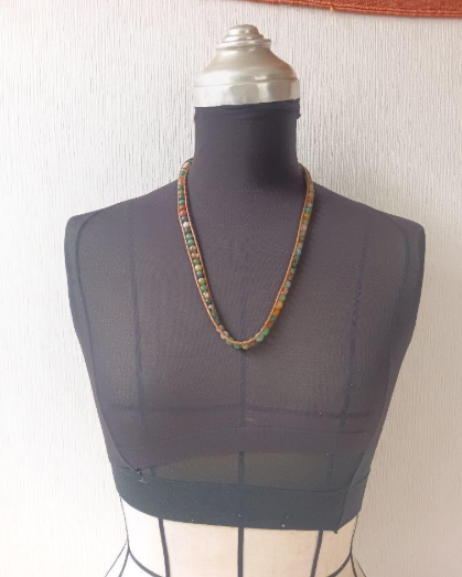 天然石 マルチカラーロングネックレスブレスレットアンクレット