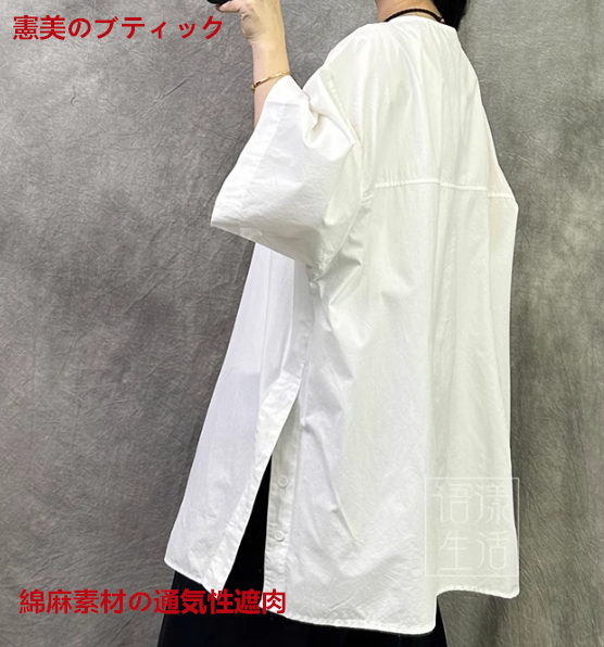 オリジナルデザイン2025春夏新作トップスシャツ女高級感軽く贅沢減齢洋風ゆったりオーバーサイズファッション